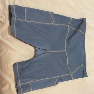 Prana Gray Performance Bike Shorts with Contrast Stitching